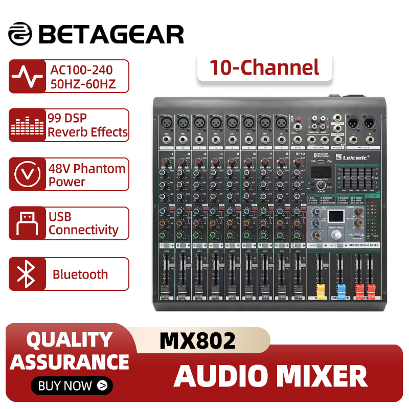 Audio And Music Mixer - Leicozic Karıştırma Konsolu MX802 10 Kanal