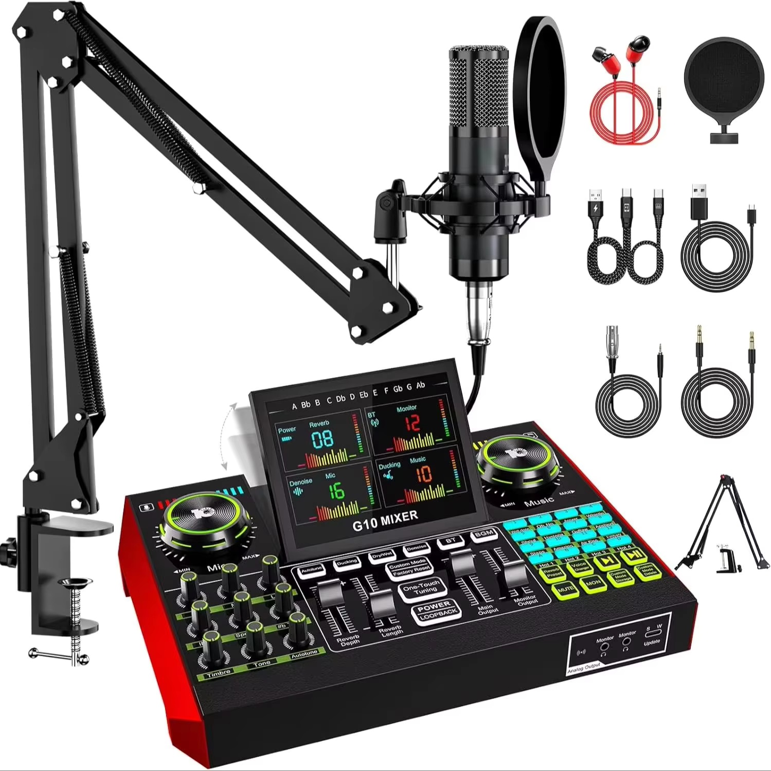 Audio And Music Mixer - Tenlamp G10 Canlı Yayın Ses Arabirimi